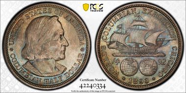 1893 50C Columbian MS65
