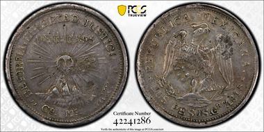 1915-Co Mo 2 Peso KM-660 AU55
