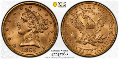 1895 $5 MS64