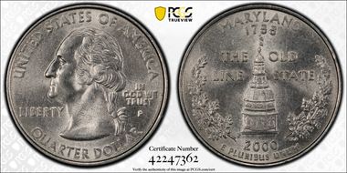 2000-P 25C Maryland AU58