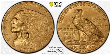 1911 $2.50 AU55