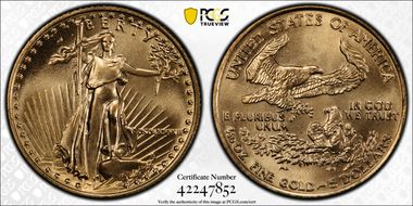 1987 $5 Gold Eagle MS69