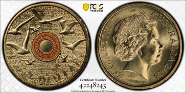 2018 $2 In Flanders Fields Colorized 30th Ann. $2 Coin MS66