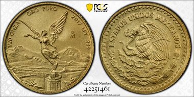 2017-Mo 1/20 oz Libertad Gold MS70
