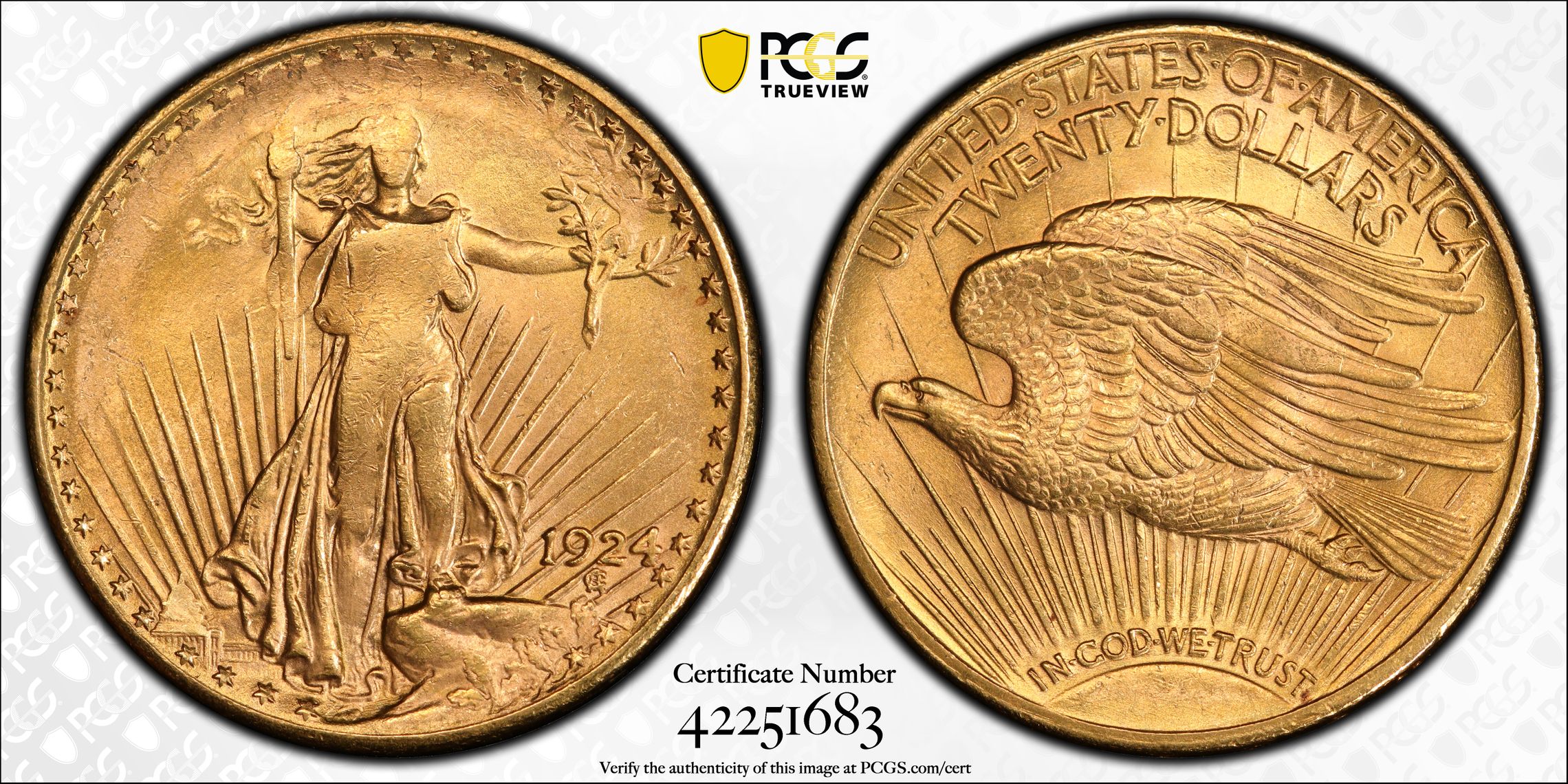 1924 $20 MS63 PCGS