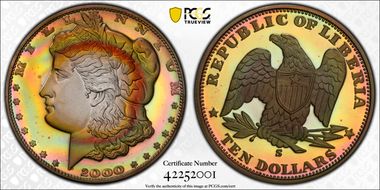 2000 $10 X-16 Morgan Dollar Design PR68DCAM