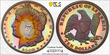 2000 $10 X-16 Morgan Dollar Design PR69DCAM