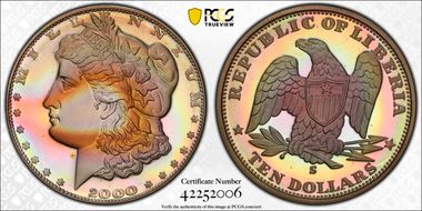 2000 $10 X-16 Morgan Dollar Design PR68DCAM