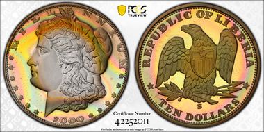 2000 $10 X-16 Morgan Dollar Design PR69DCAM