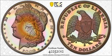 2000 $10 X-16 Morgan Dollar Design PR69DCAM