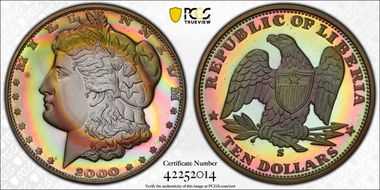 2000 $10 X-16 Morgan Dollar Design PR69DCAM