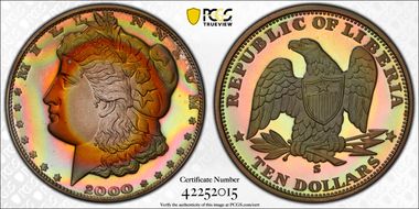 2000 $10 X-16 Morgan Dollar Design PR69DCAM