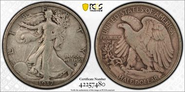 1917-D 50C Obverse VF20