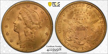 1894 $20 MS64+ 