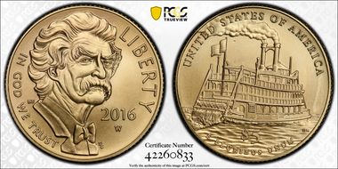 2016-W $5 Mark Twain MS69