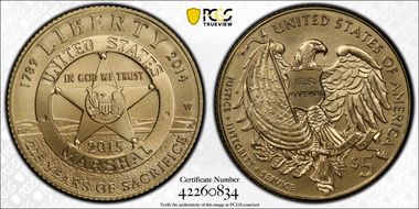 2015-W $5 U.S. Marshals Service MS70