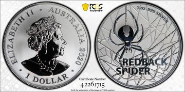 2020 $1 Redback Spider MS68