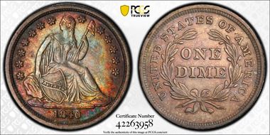 1840 10C No Drapery AU55