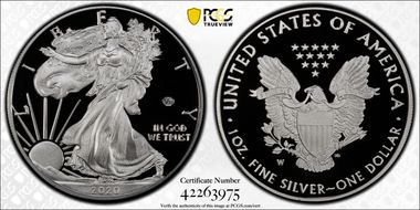 2020-W  $1 Silver Eagle - v75 Privy PR69DCAM