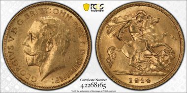 1914-S 1/2 Sov S-4009 MS62