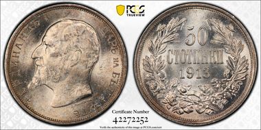 1913 50 St KM-30  Ag MS64+