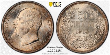 1913 50 St KM-30  Ag MS65