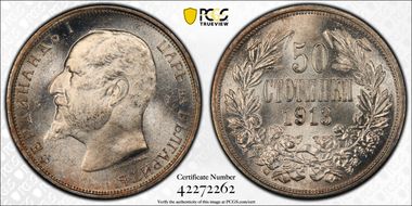 1913 50 St KM-30  Ag MS65