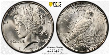 1934-D $1 MS66+