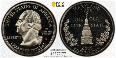 2000-S 25C Maryland PR70DCAM