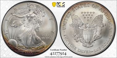 1996 $1 Silver Eagle MS68