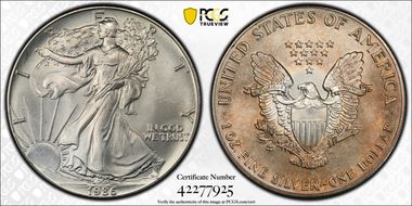 1986 $1 Silver Eagle MS67