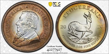 2020 1 Rand Krugerrand Silver MS67