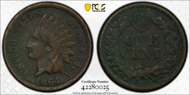 1864 1C Bronze N1BN