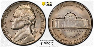1939-D 5C Reverse of 1940 MS66