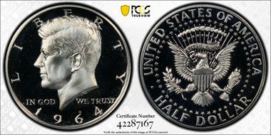 1964 50C Accented Hair PR67DCAM