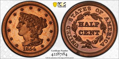 1854 1/2C PR65RD