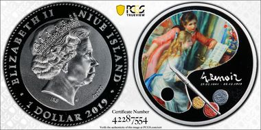 2019 $1 Renoir 100th Anniversary  Girls at the Piano PR70DCAM