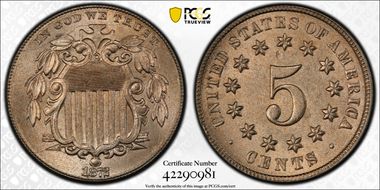 1872 5C MS64