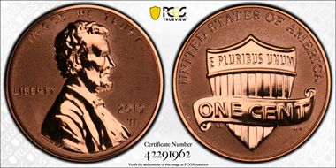 2019-W 1C Shield - Reverse Proof PR69RD