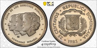 1983(t) 25C Human Rights Cu-Ni PR69DCAM