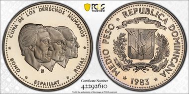 1983(t) 1/2 P Human Rights Cu-Ni PR69DCAM