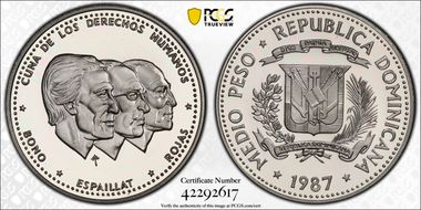 1987 1/2 P Human Rights CuNi Fitchee Cross PR68DCAM