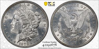 1878 7TF $1 Reverse of 1879 AU58