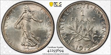 1919 1 Fr Gad-467 F-217 MS64