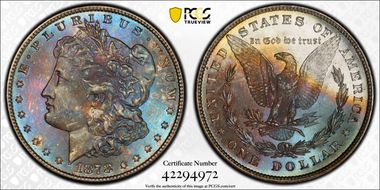 1878 8TF $1 VAM 18, Doubled Date MS65+