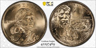 2018-P $1 Native American, Position A MS65