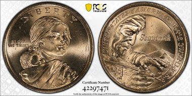 2017-P $1 Native American, Position A MS65