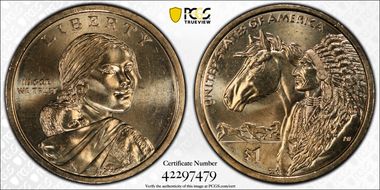 2012-D $1 Native American, Position A MS65