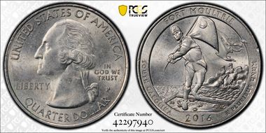 2016-P 25C Fort Moultrie NP MS63