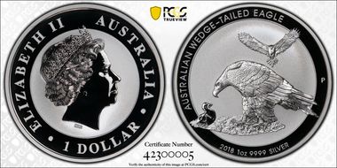 2018-P $1 Wedge-Tailed Eagle MS70